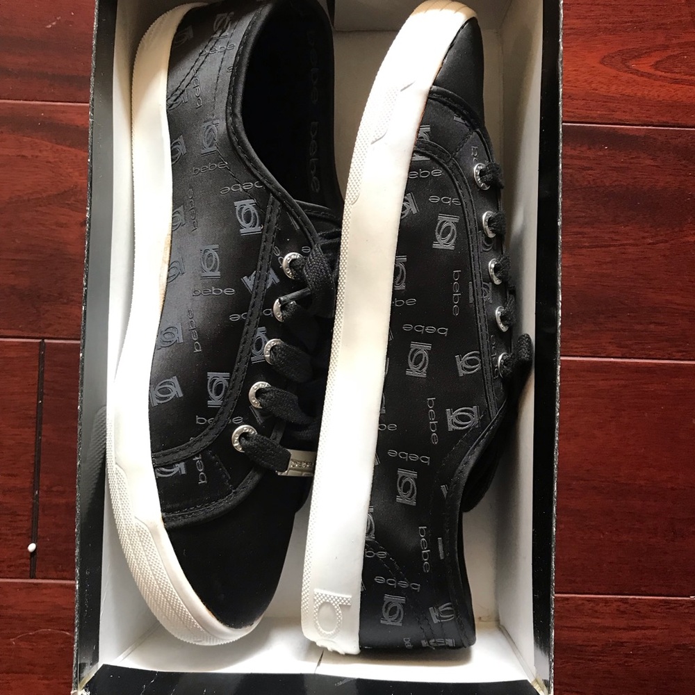 Bebe Black and White Logo Sneakers 10